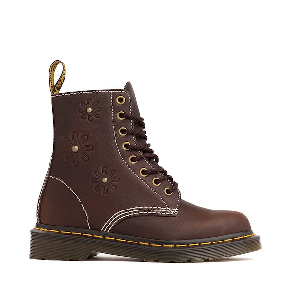 Womens Dr. Martens 1460 Pascal Flower 8-Eye Boot - Dark Brown