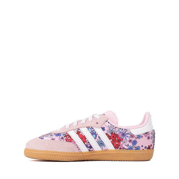 alternate view adidas x Liberty London Samba OG Comfort Closure Elastic Lace Athletic Shoe - Little Kid - Clear Pink / Cloud White / GumALT1