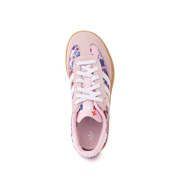 alternate view adidas x Liberty London Samba OG Comfort Closure Elastic Lace Athletic Shoe - Little Kid - Clear Pink / Cloud White / GumALT2