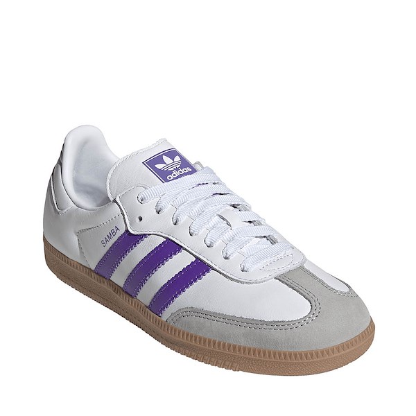 alternate view Womens adidas Samba OG Athletic Shoe - Cloud White / Purple Rush / Grey OneALT5