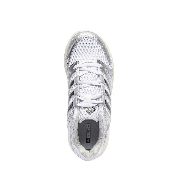 alternate view adidas Adistar Control 5 Athletic Shoe - Little Kid - Cloud White / Silver Metallic / Grey OneALT2