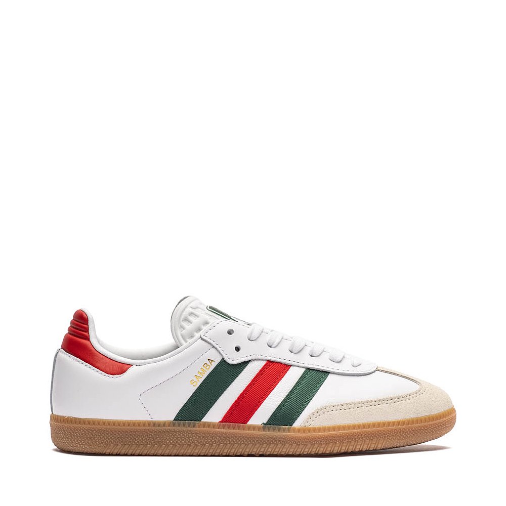 Mens adidas Samba OG Athletic Shoe - White / Better Scarlet / Team Dark Green