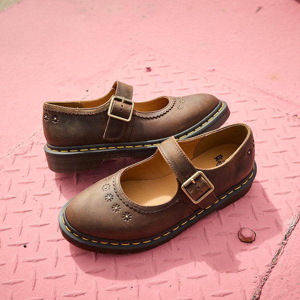 Womens Dr. Martens Flower Mary Jane - Dark Brown | JourneysCanada