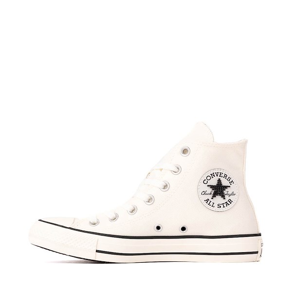 alternate view Converse Chuck Taylor All Star High-Top Beaded Sneaker - Egret / BlackALT1