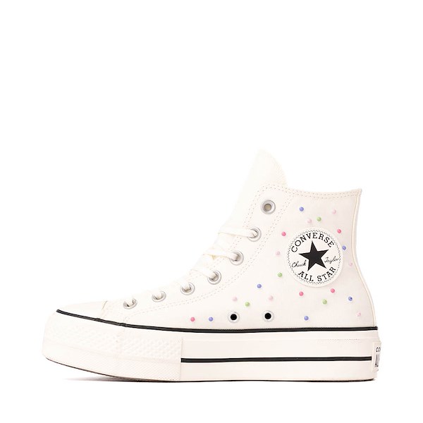 alternate view Womens Converse Chuck Taylor All Star Lift Mini Studs High-Top Sneaker - Egret / Very Peri / BlackALT1
