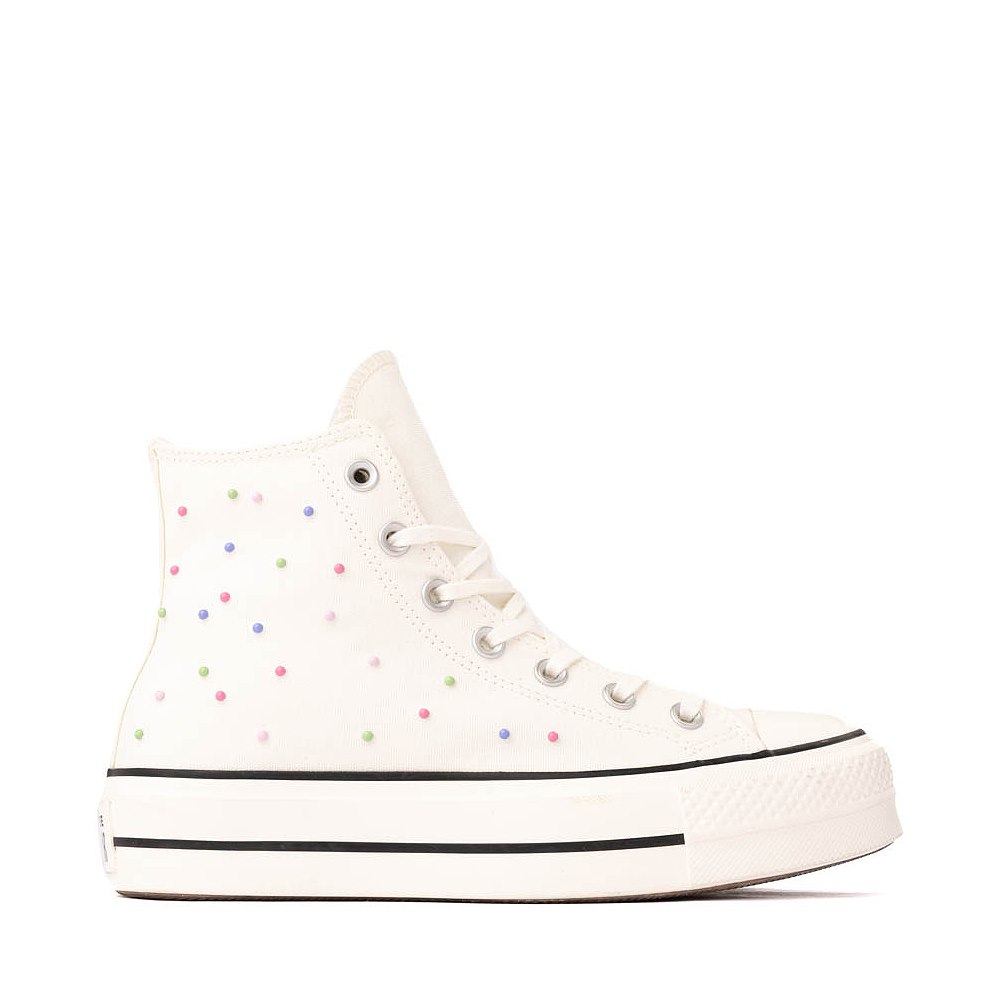 Womens Converse Chuck Taylor All Star Lift Mini Studs High-Top Sneaker - Egret / Very Peri / Black