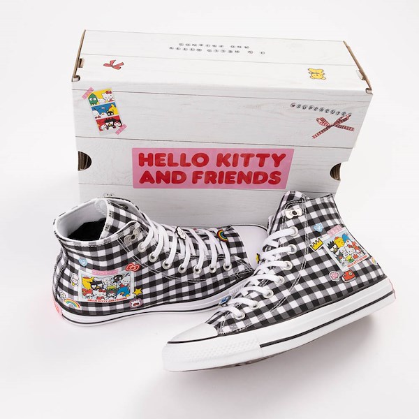 alternate view Converse x Hello Kitty&reg; & Friends Chuck Taylor All Star High-Top Sneaker - Black / White GinghamHERO