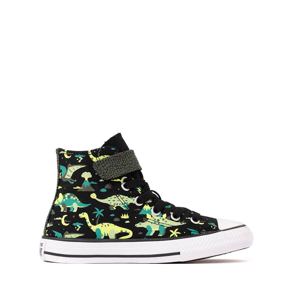 Converse Chuck Taylor All Star Dinos Easy-On High-Top Sneaker - Little Kid - Black / White / Neon Mantis Green