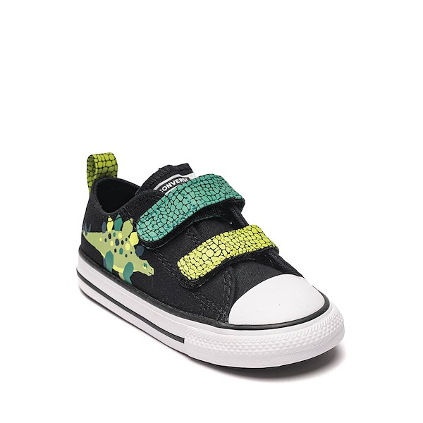 alternate view Converse Chuck Taylor All Star Dinos Easy-On Low-Top Sneaker - Baby / Toddler - Black / White / Neon Mantis GreenALT5
