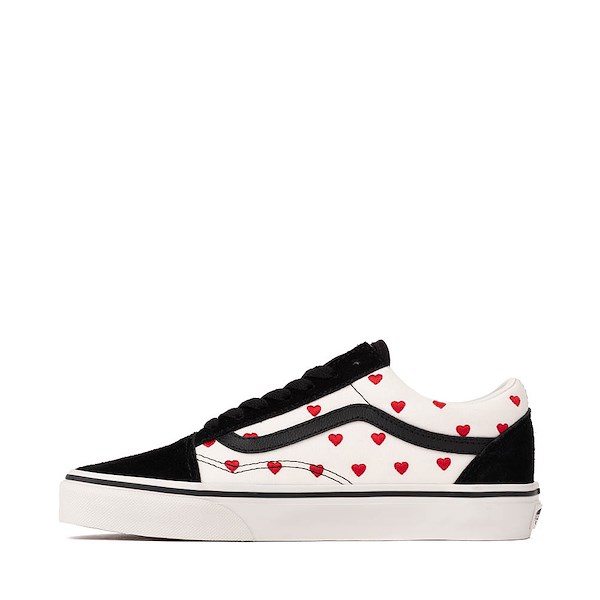 alternate view Vans Old Skool Red Hot Hearts Skate Shoe - Black / White / RedALT1