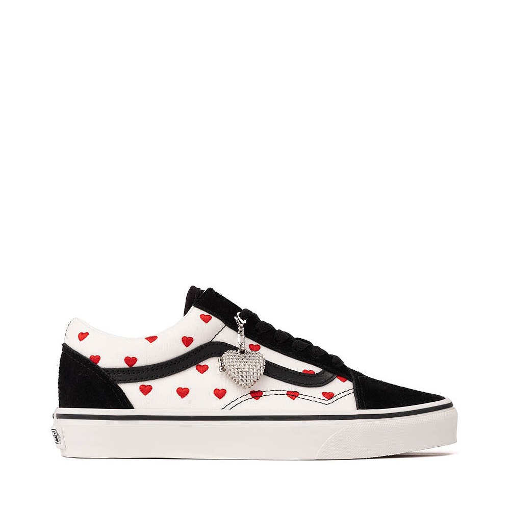 Vans Old Skool Red Hot Hearts Skate Shoe - Black / White / Red