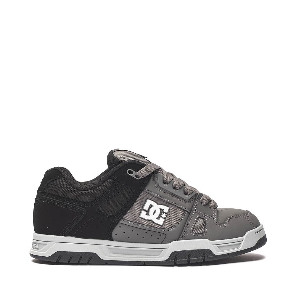 Mens DC Stag Skate Shoe - Grey / Black / White