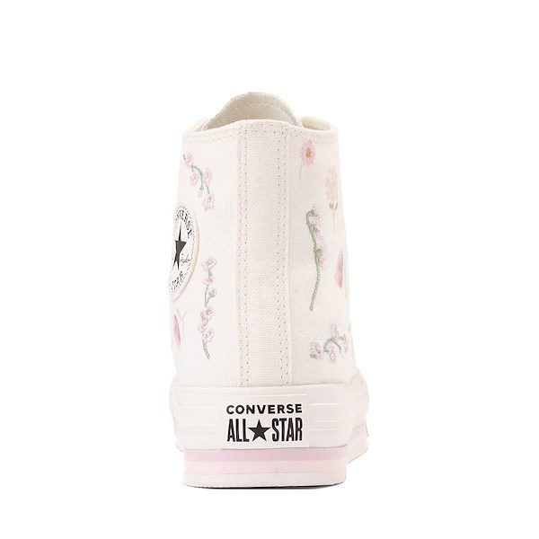 alternate view Converse Chuck Taylor All Star Lift Boho Floral High-Top Sneaker - Big Kid - Vintage White / Summit PinkALT4
