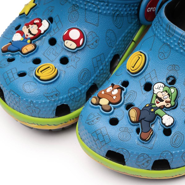 alternate view Super Mario Crocs Classic Clog - Blue / MulticolorALT2B