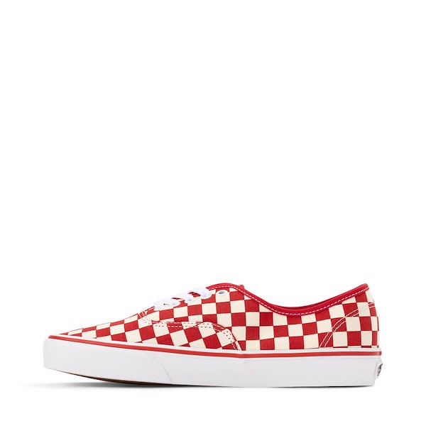 alternate view Vans Authentic Primary Checkerboard Skate Shoe - Racing Red / WhiteALT1