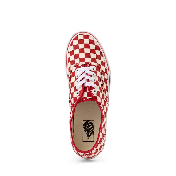 alternate view Vans Authentic Primary Checkerboard Skate Shoe - Racing Red / WhiteALT2