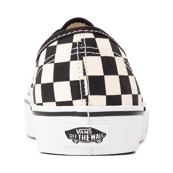alternate view Vans Authentic Primary Checkerboard Skate Shoe - Black / WhiteALT4