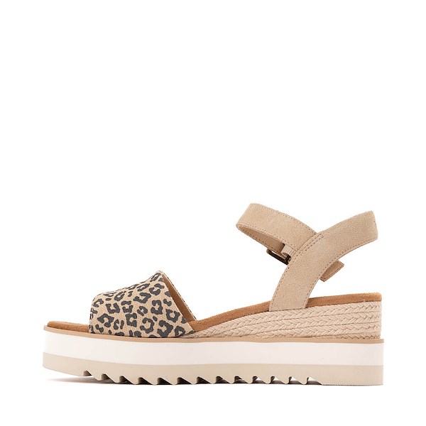 alternate view Womens TOMS Diana Wedge Sandal - Natural / Leopard PrintALT1