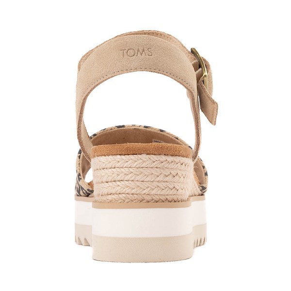 alternate view Womens TOMS Diana Wedge Sandal - Natural / Leopard PrintALT4
