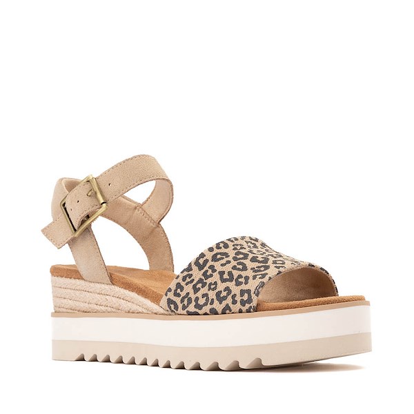 Sandale compensée TOMS Diana pour femmes - Naturel / Imprimé Léopard