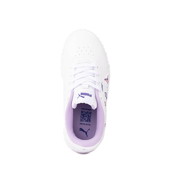 alternate view PUMA Carina 3.0 Butterfly Athletic Shoe - Little Kid / Big Kid - White / VioletALT2