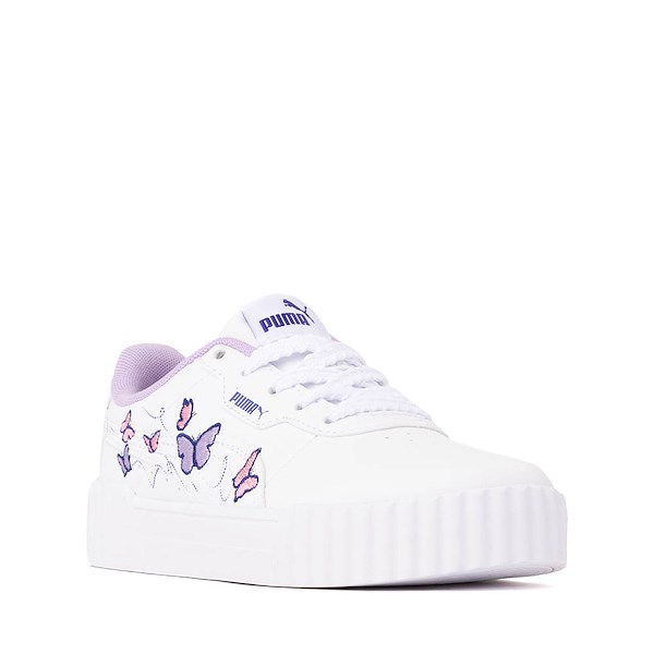 alternate view PUMA Carina 3.0 Butterfly Athletic Shoe - Little Kid / Big Kid - White / VioletALT5