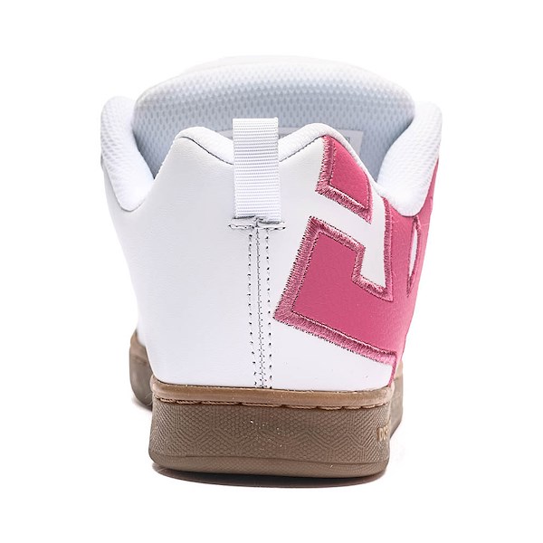 alternate view Womens DC Court Graffik Skate Shoe - White / Pink / GumALT4