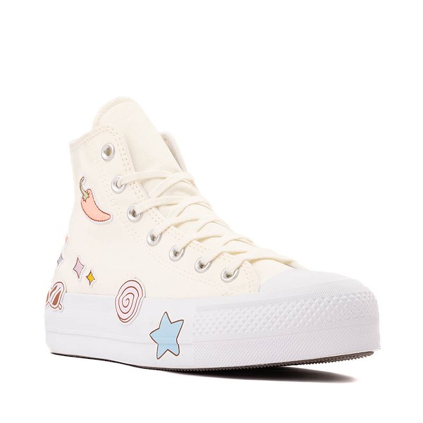 alternate view Womens Converse Chuck Taylor All Star Lift Retro Embroidery High-Top Sneaker - EgretALT5