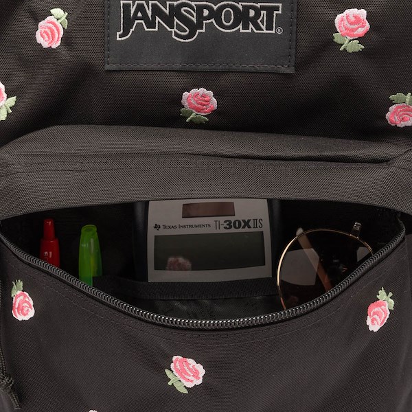 alternate view JanSport Superbreak&reg; Plus Backpack - Just A Rose Embroidery BlackALT3