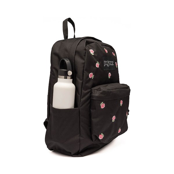alternate view JanSport Superbreak&reg; Plus Backpack - Just A Rose Embroidery BlackALT4