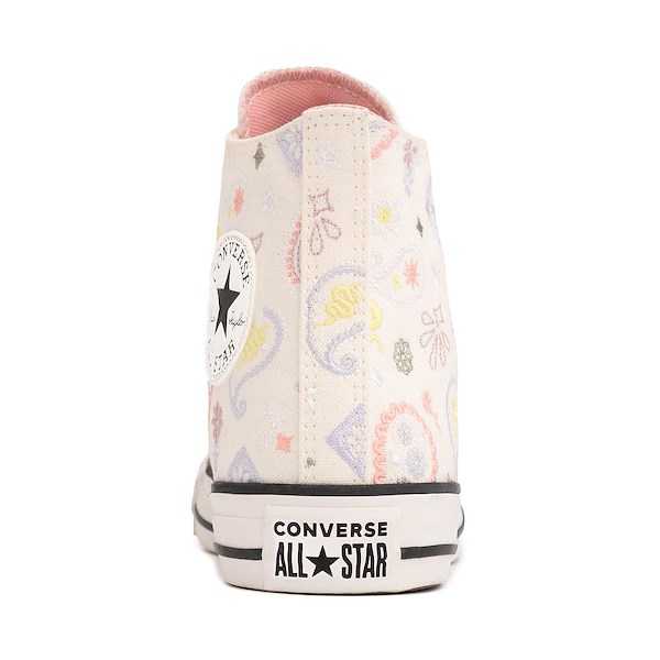 alternate view Converse Chuck Taylor All Star Embroidered Paisley Pop High-Top Sneaker - Egret / Olive Android / Petal PinkALT4