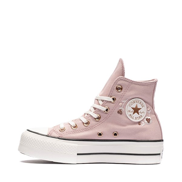 alternate view Womens Converse Chuck Taylor All Star Lift Sequin Floral High-Top Sneaker - Petal PinkALT1