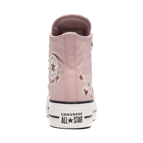 alternate view Womens Converse Chuck Taylor All Star Lift Sequin Floral High-Top Sneaker - Petal PinkALT4