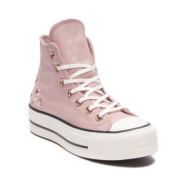 alternate view Womens Converse Chuck Taylor All Star Lift Sequin Floral High-Top Sneaker - Petal PinkALT5