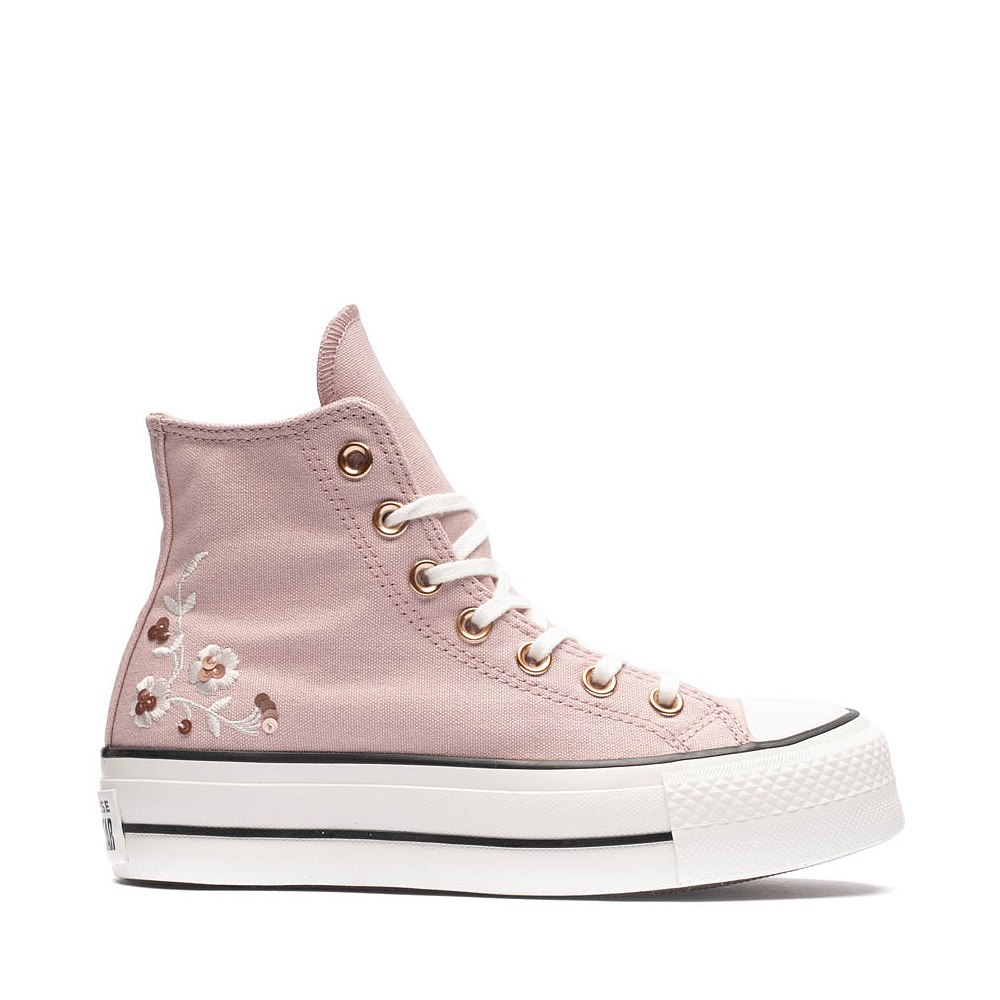 Womens Converse Chuck Taylor All Star Lift Sequin Floral High-Top Sneaker - Petal Pink