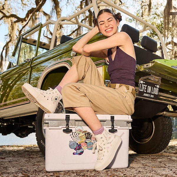 alternate view Womens Converse Chuck Taylor All Star Lift Boho Floral High-Top Sneaker - Vintage White / Summit PinkALT1B