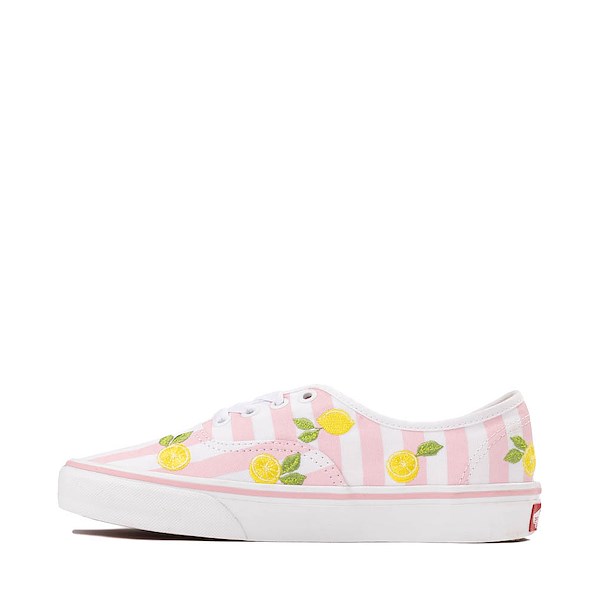 alternate view Vans Authentic Lemons & Stripes Skate Shoe - Light Pink / White / YellowALT1