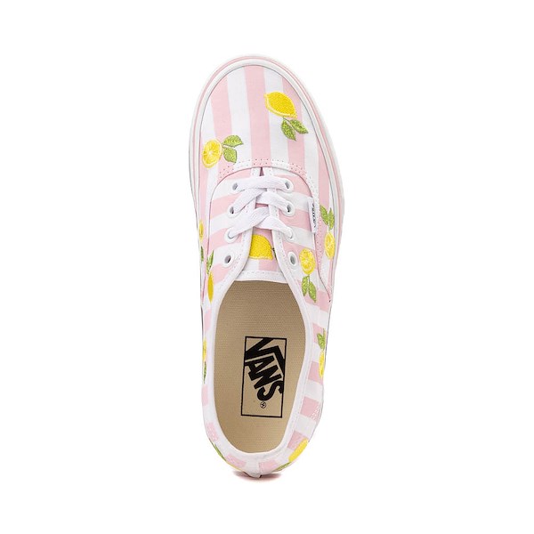 alternate view Vans Authentic Lemons & Stripes Skate Shoe - Light Pink / White / YellowALT2