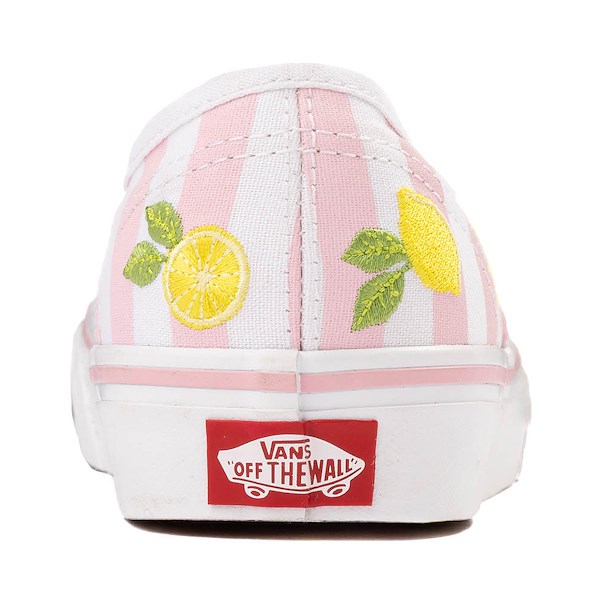 alternate view Vans Authentic Lemons & Stripes Skate Shoe - Light Pink / White / YellowALT4