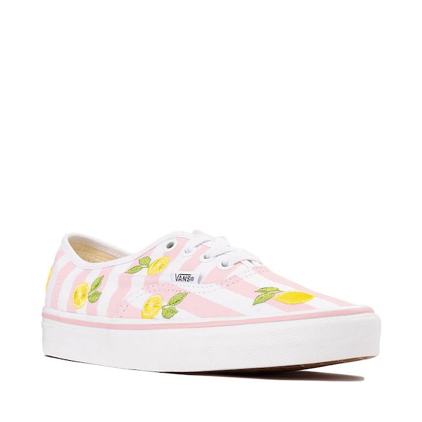alternate view Vans Authentic Lemons & Stripes Skate Shoe - Light Pink / White / YellowALT5