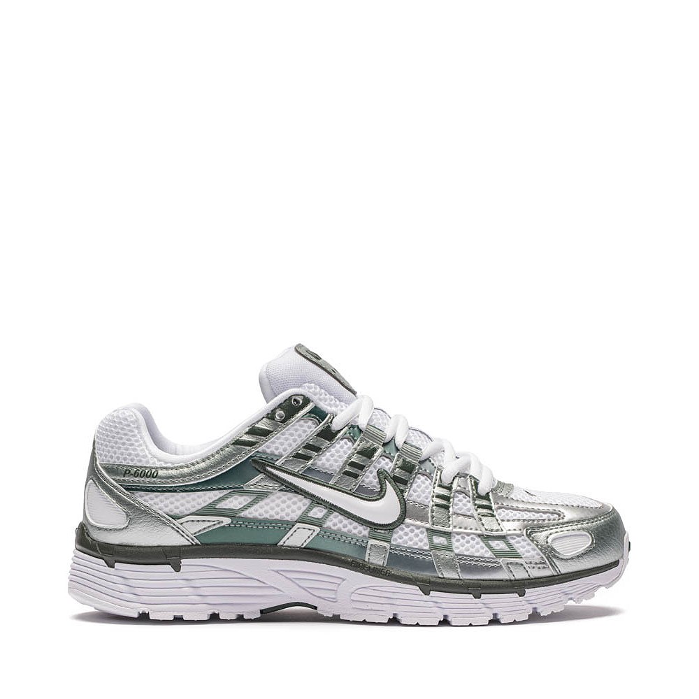 Womens Nike P-6000 Athletic Shoe - White / Mica Green / Camo Green